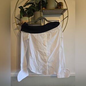 Jacquemus Cotton and Wool Off The Shoulder Button Up